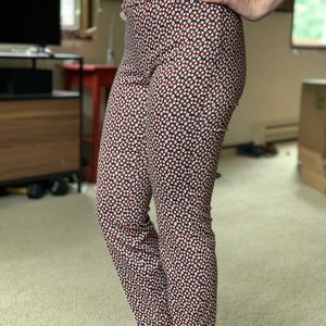 Copped stretch trousers